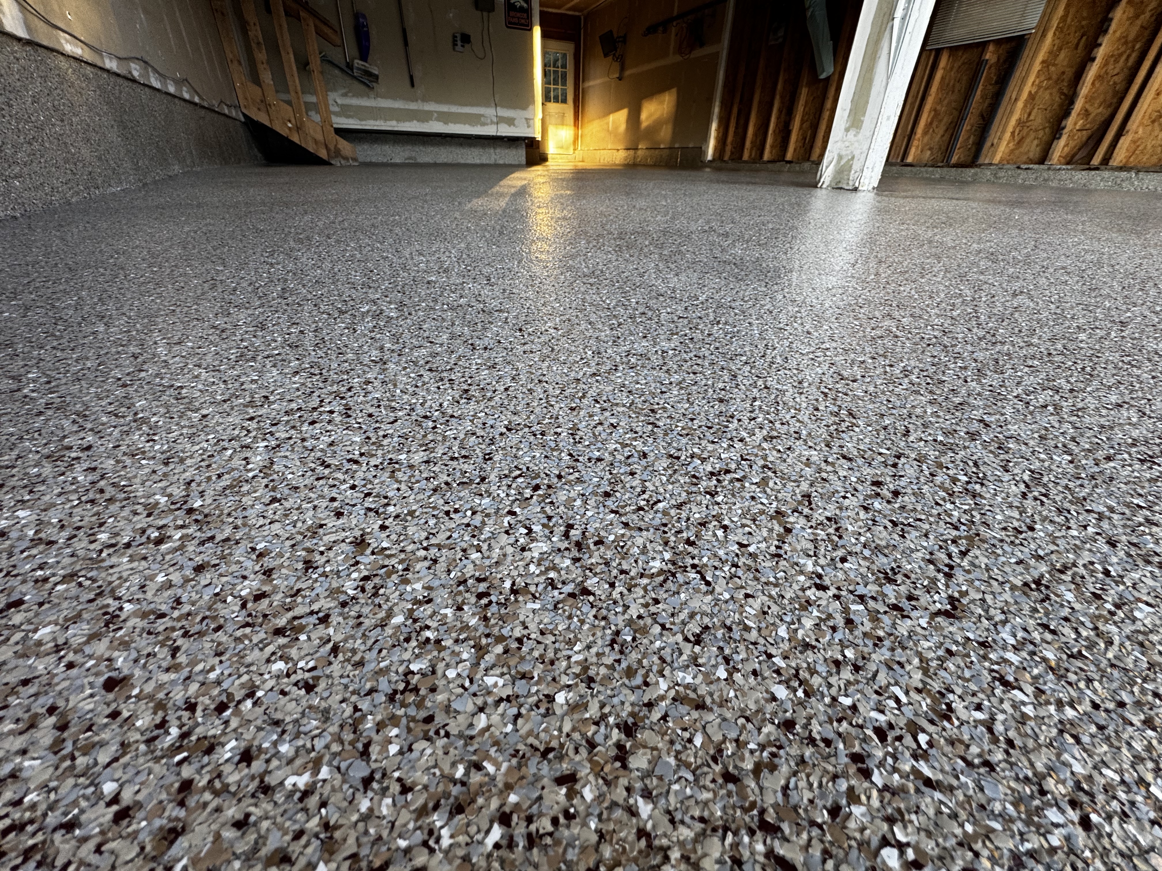 Polyaspartic garage floor coating project