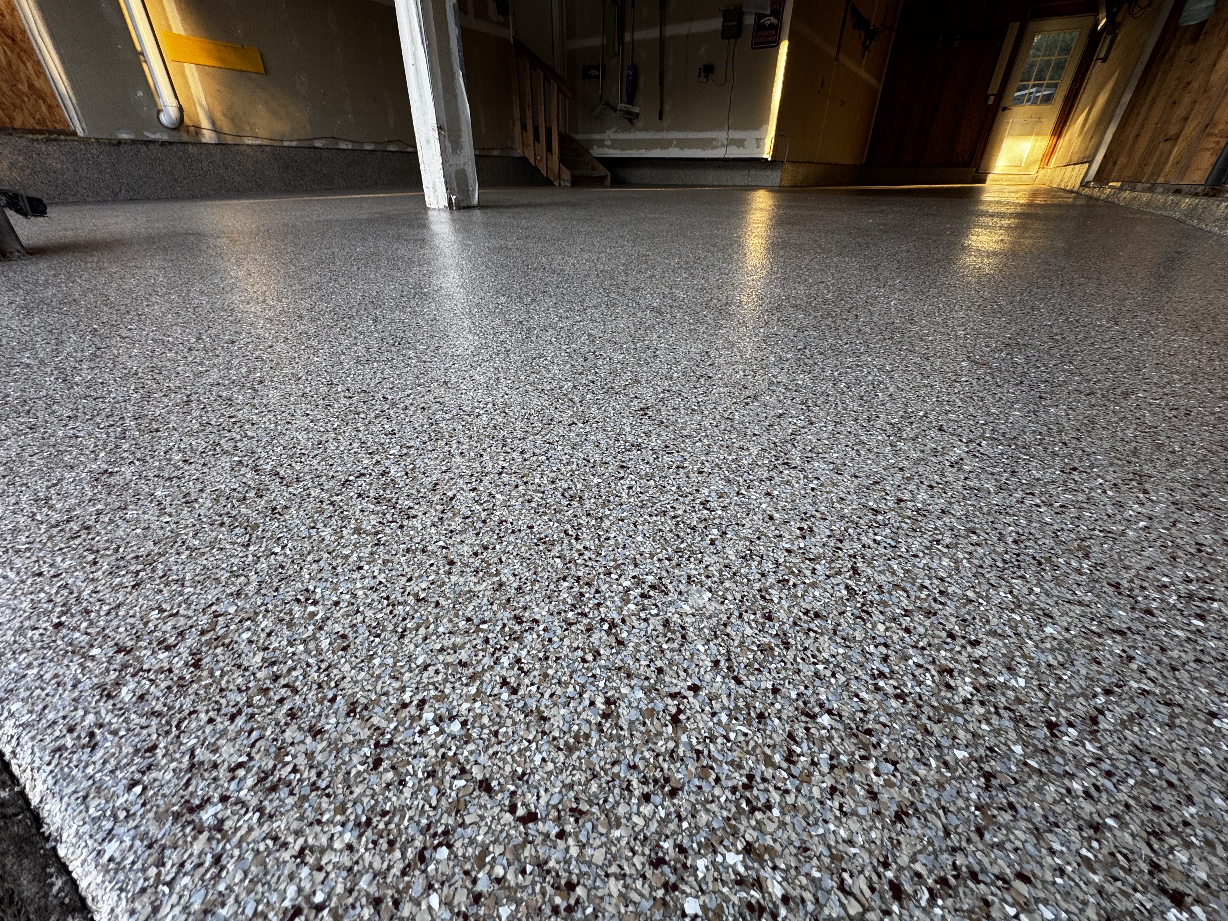 Polyaspartic garage floor coating project