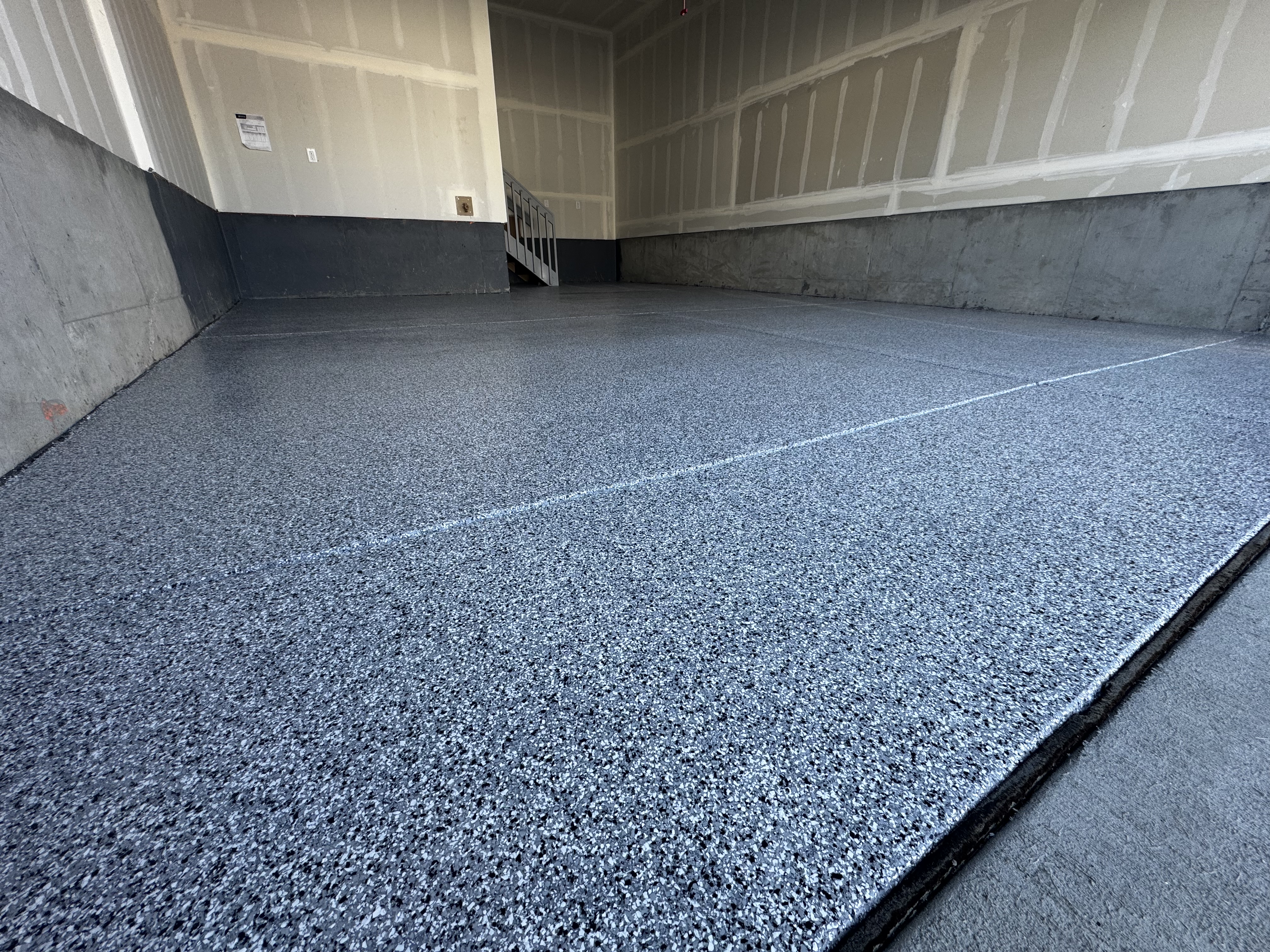 Polyaspartic garage floor coating project