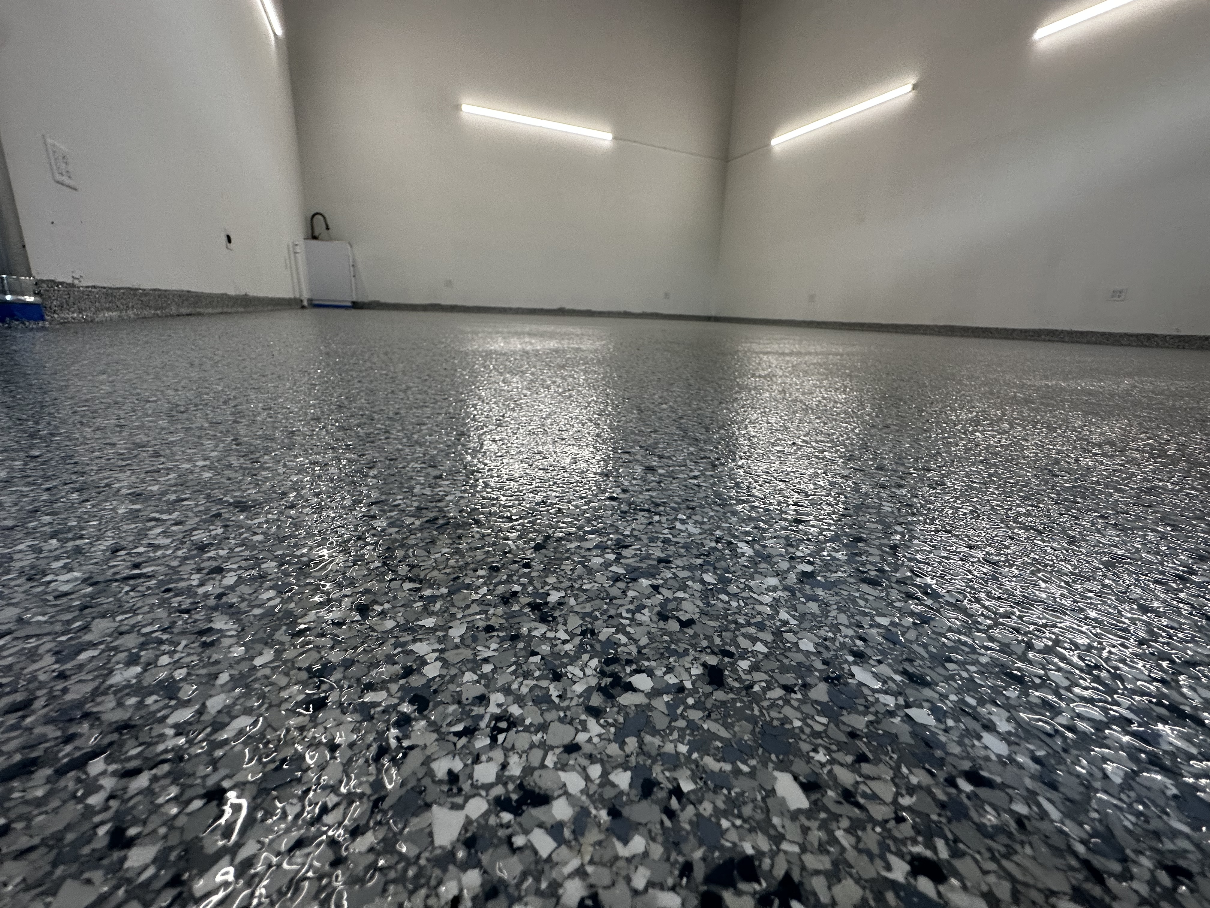 Polyaspartic garage floor coating project