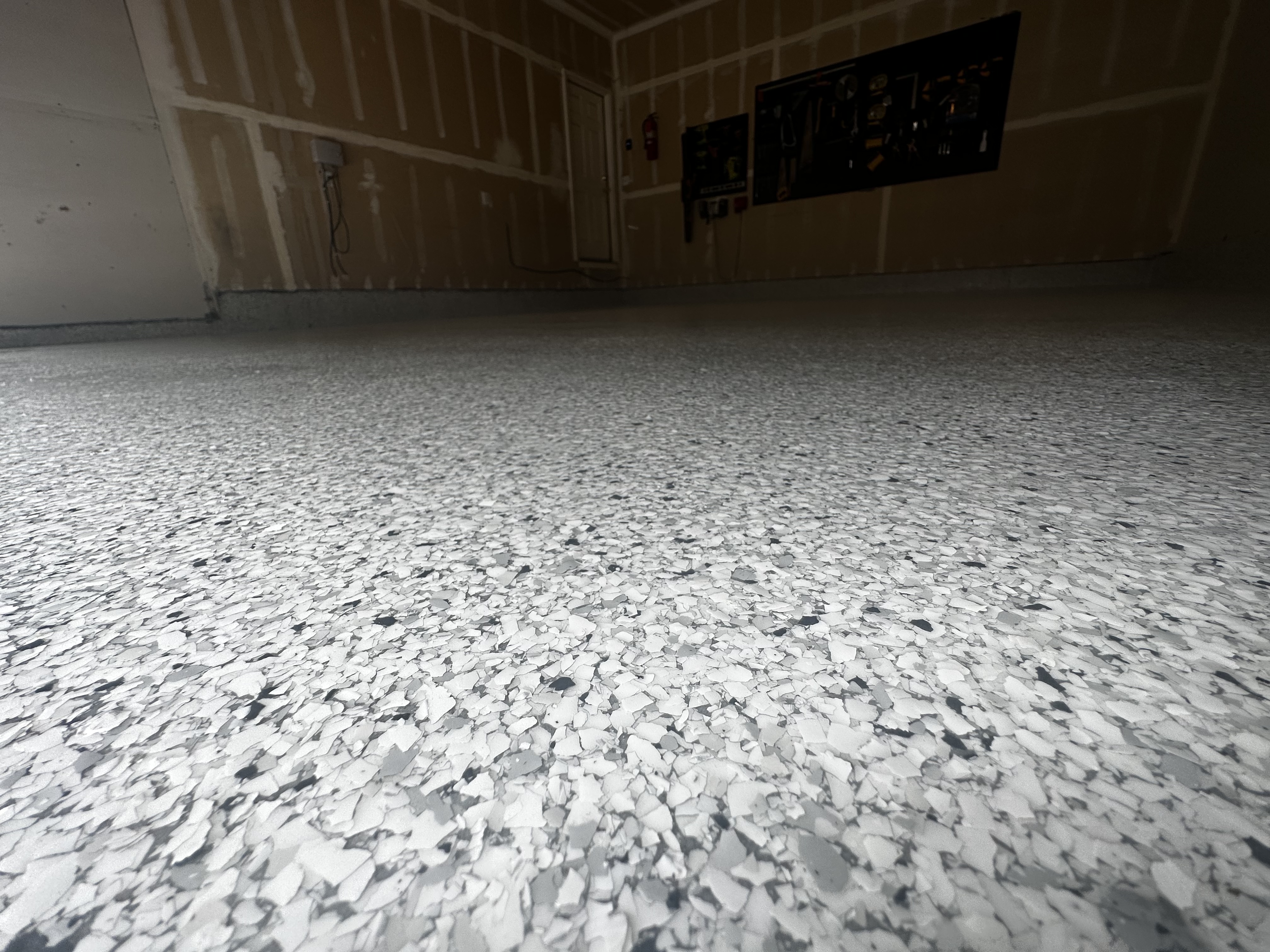 Polyaspartic garage floor coating project