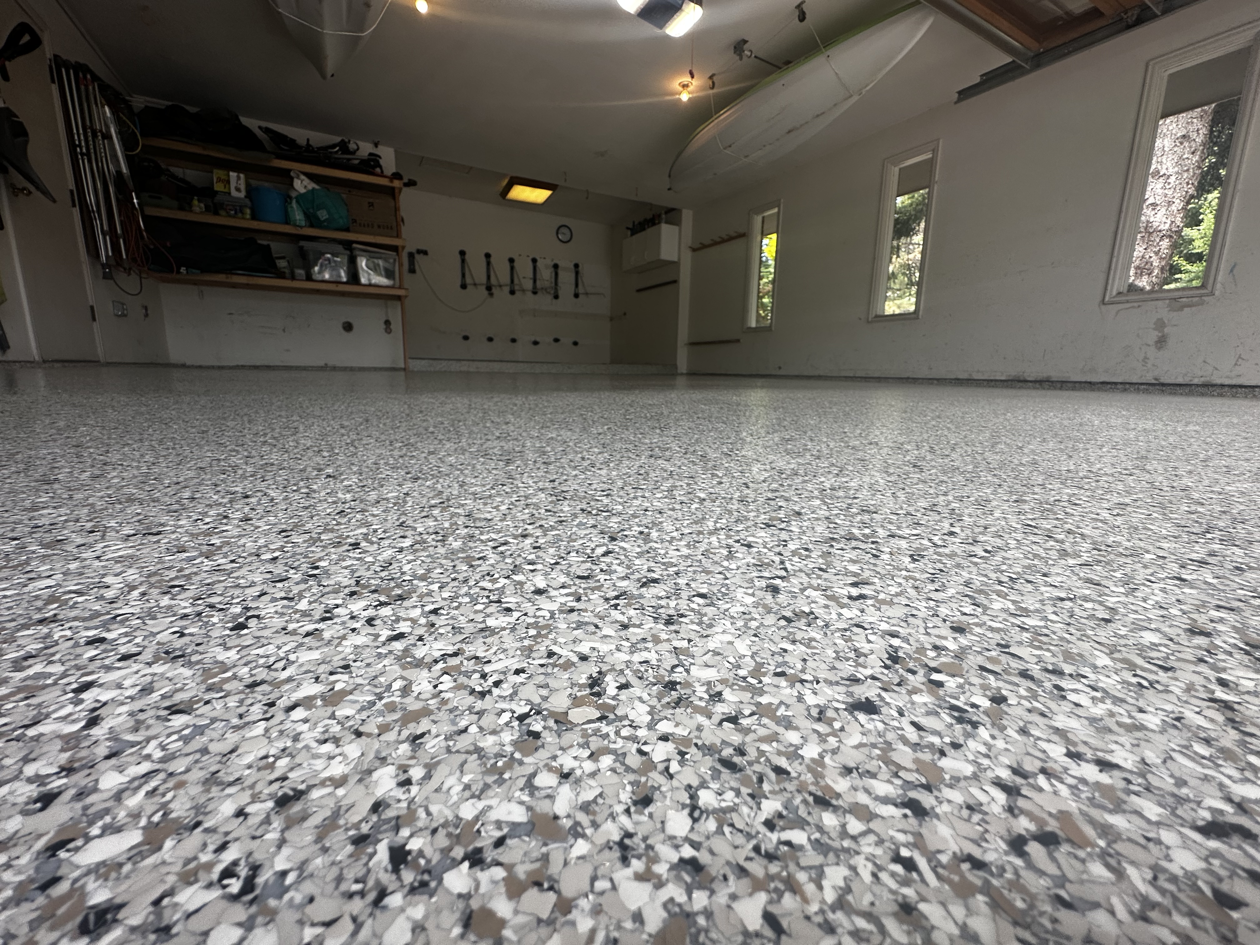 Polyaspartic garage floor coating project